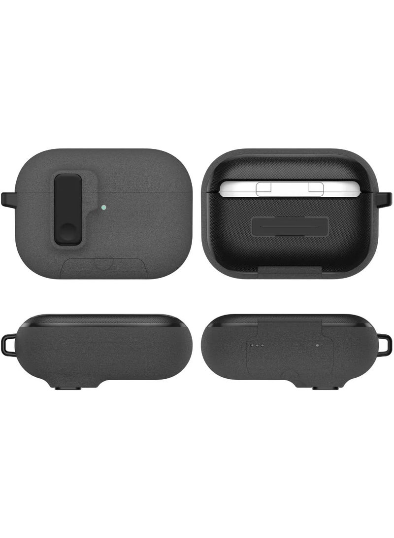 حافظة AirPods Pro 3 الحديثة المزودة بقفل سريع حماية قوية من الدرجة العسكرية مع آلية قفل آمنة متوافقة مع حافظة Apple AirPods من الجيل الثالث (طراز 2025) رمادي - Image 5